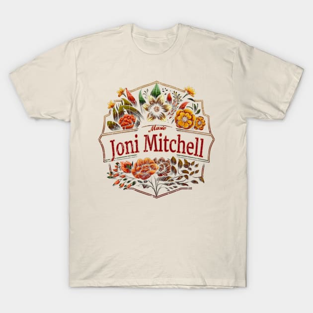 Joni Mitchell Flower Vintage T-Shirt by Itulah Cinta